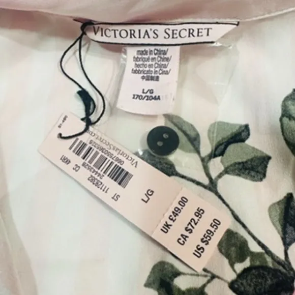 NWT Victoria’s Secret Floral Satin Shorts Romper Sleep Lrg MSRP $59.50 Coquette