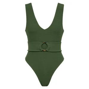 Olive Micro Scrunch Kim One-Piece