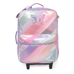 OMG Accessories - Metallic Striped Butterfly Carry-On Luggage
