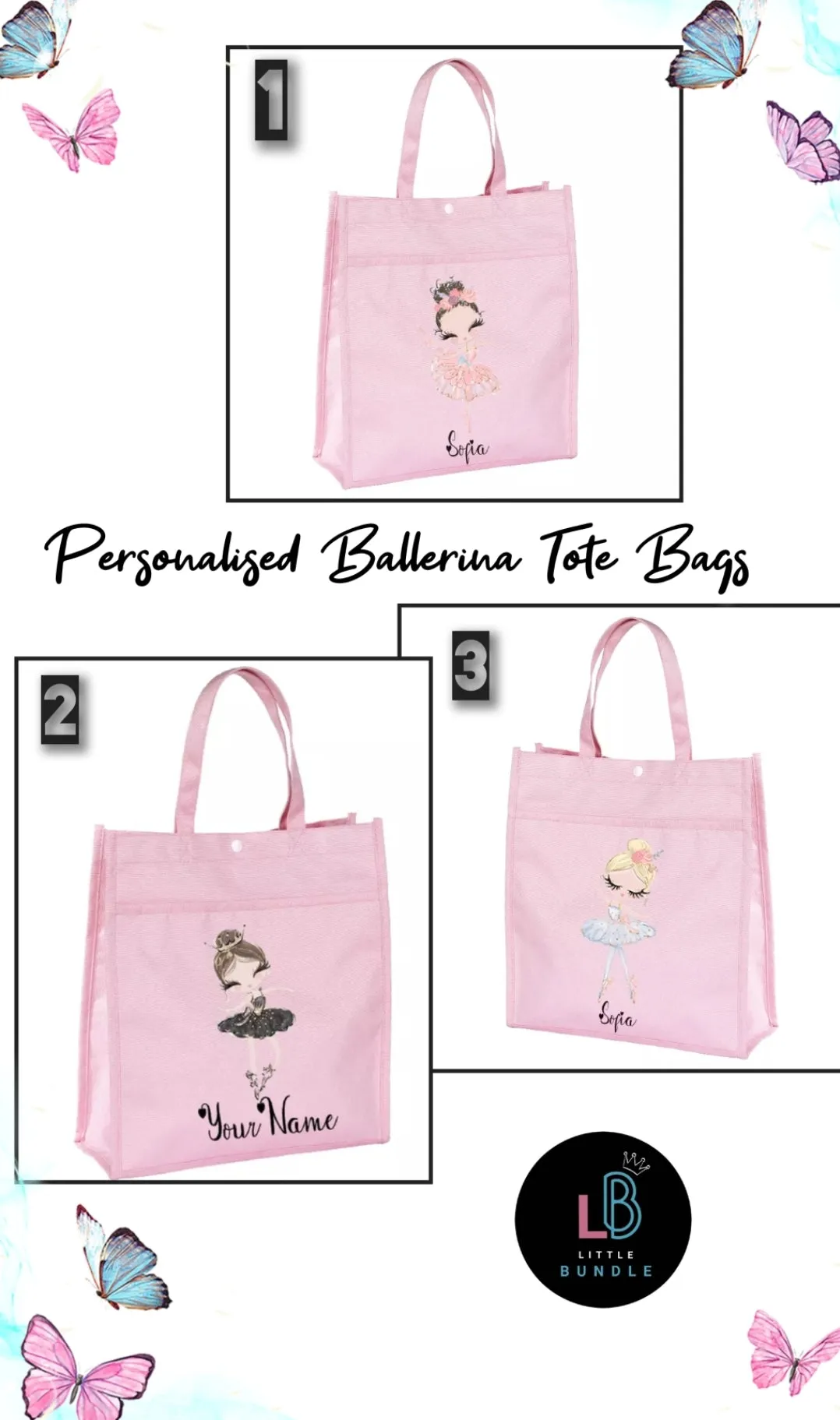 Personalised Ballerina Tote Bag