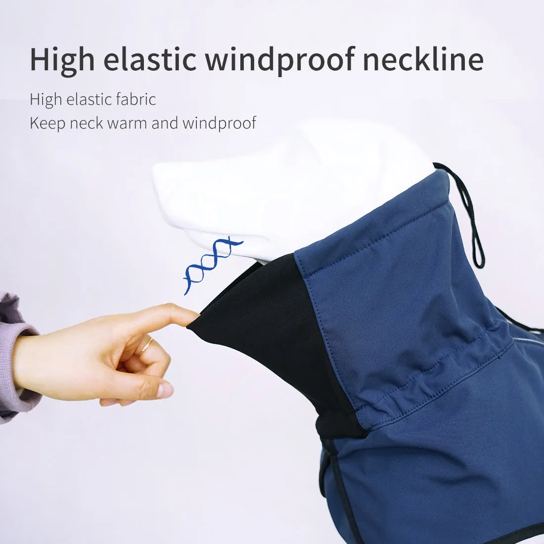 Pet Dog Raincoat Poncho Jacket Windbreaker Waterproof Clothes with Harness Hole-S-Blue