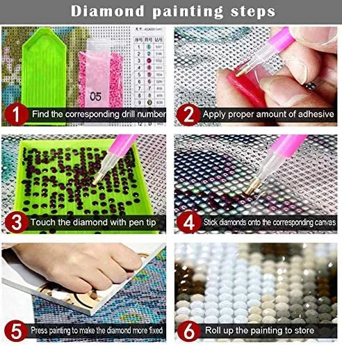 Polar Bear Cubs in Snow | Partial Drill Round Diamond 8"x10" | DIY 5D Diamond Art Full Drill Embroidery Painting Kit | Home Wall Art Décor