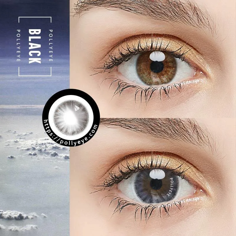 Pollyeye Bubble Black Colored Contact Lenses