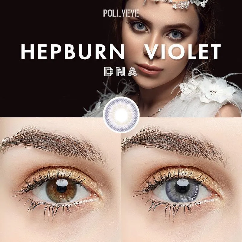 Pollyeye DNA Hepburn Violet Colored Contact Lenses