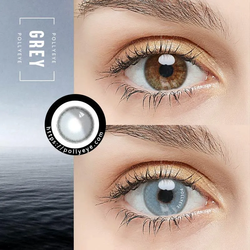 Pollyeye Planet Mercury Grey Colored Contact Lenses