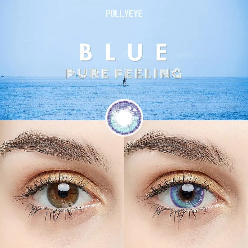Pollyeye Pure Feeling Blue Colored Contact Lenses