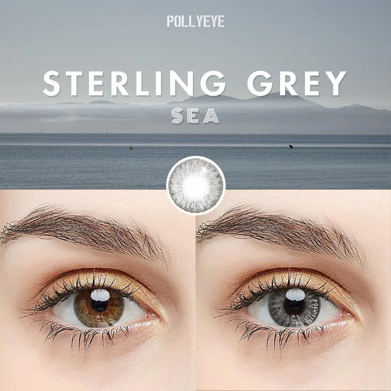 Pollyeye Sea Sterling Grey Colored Contact Lenses