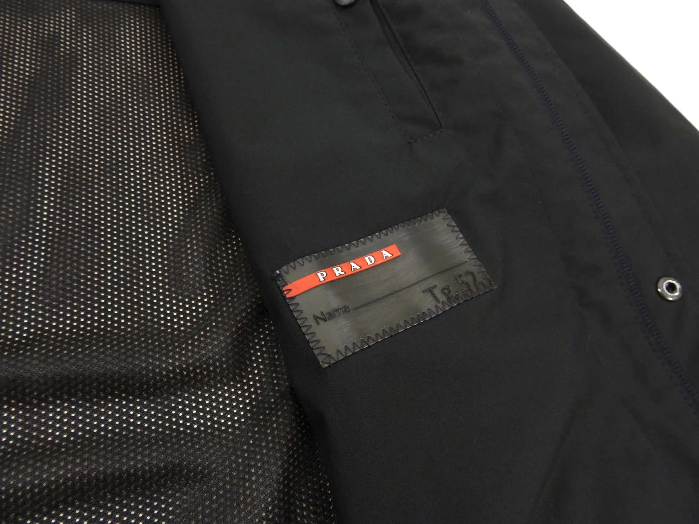 Prada Long Lightweight Black Shell Mac Coat - M