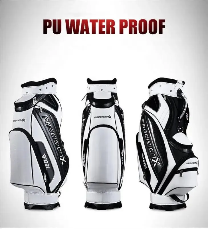 Professional custom waterproof pu golf bag golf club sling shoulder bag 5 dividers for men