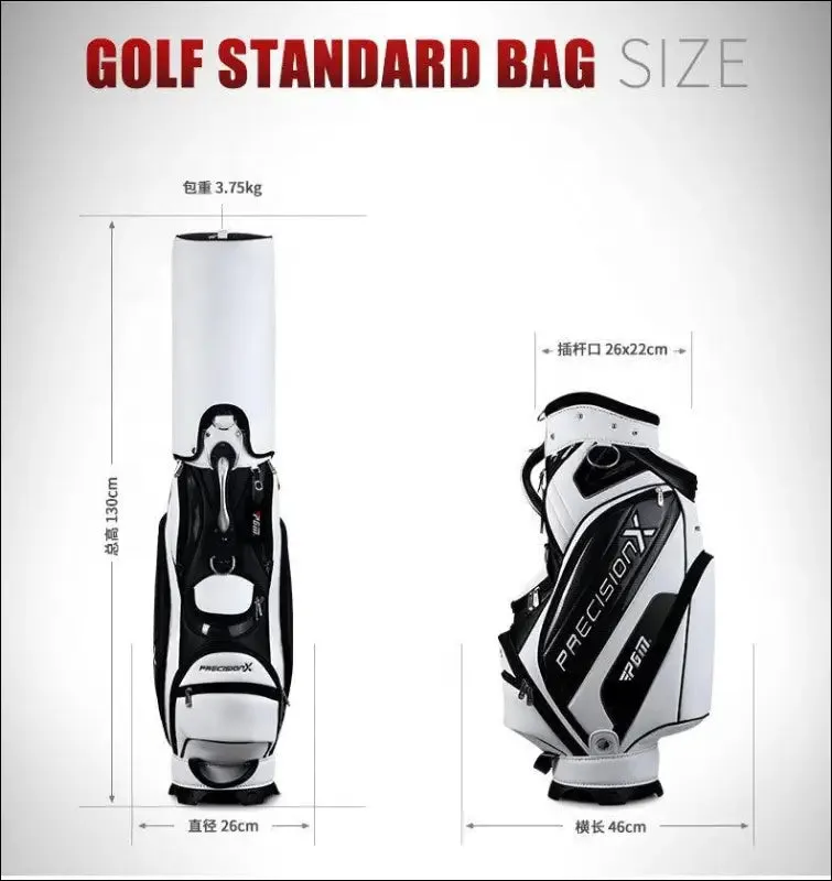 Professional custom waterproof pu golf bag golf club sling shoulder bag 5 dividers for men