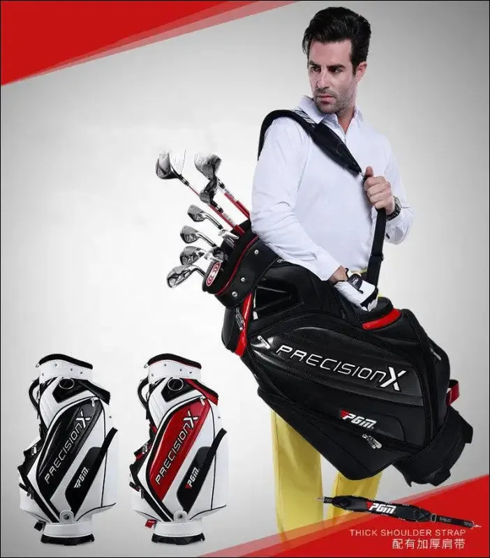Professional custom waterproof pu golf bag golf club sling shoulder bag 5 dividers for men
