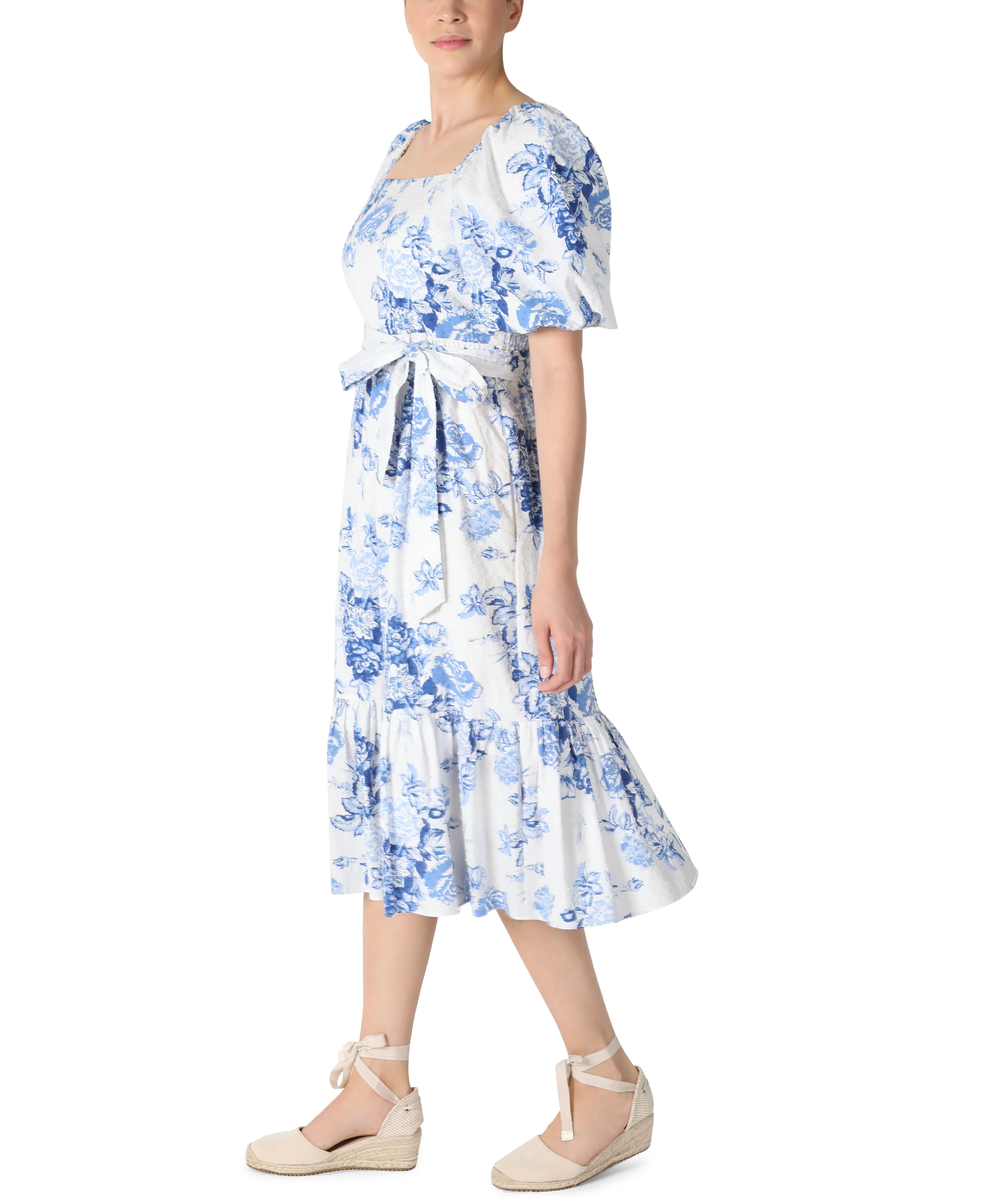 Puff Sleeve Square Neck Dress
