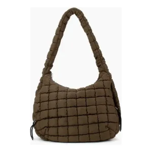 Puffer Hobo Tote- Chocolate