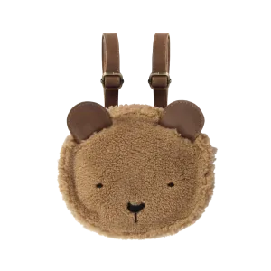 Pugi Backpack | Bear | Light Maple Curly Faux Fur
