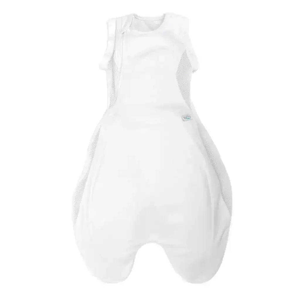 Purflo Swaddle To Sleep Bag 2.5 TOG 0-4 Month Lightweight - Soft White (2 Pack)