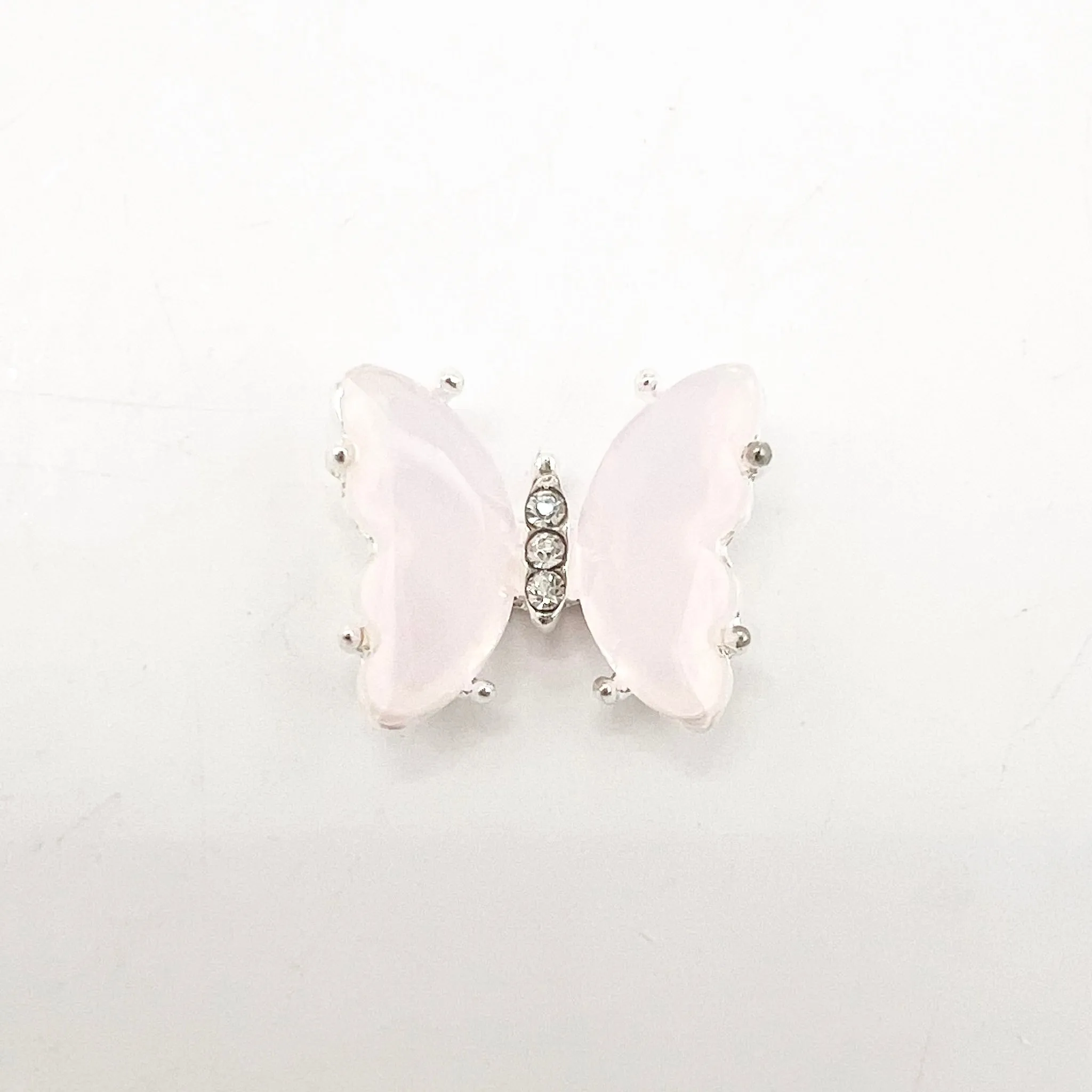 Queen - Nail Charms 10pc - #335 Silver Light Pink Butterflies