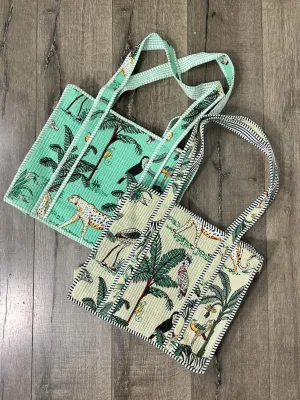 Quilted Animal Print Medium Shopper