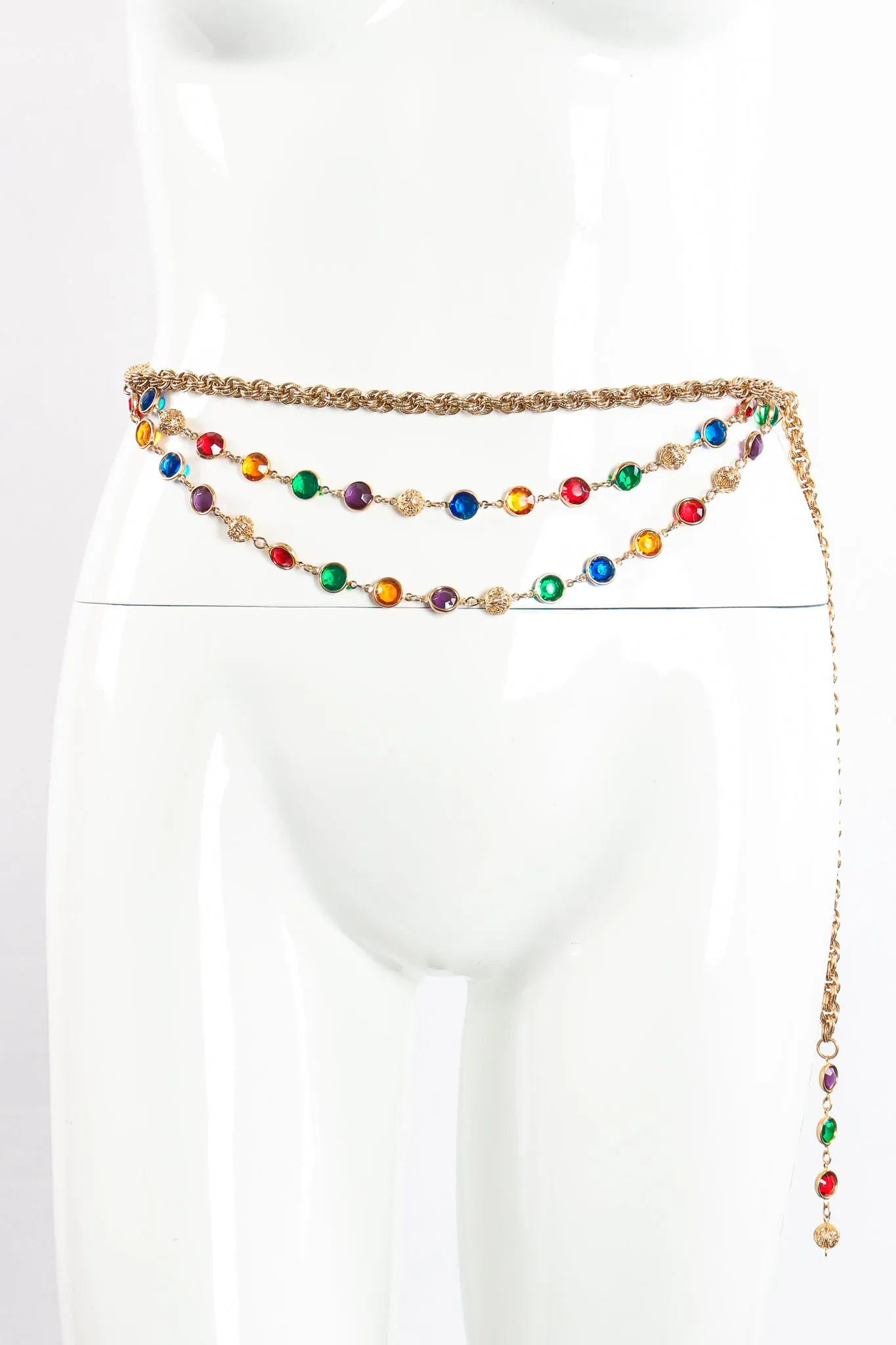 Rainbow Glass Chain Belt