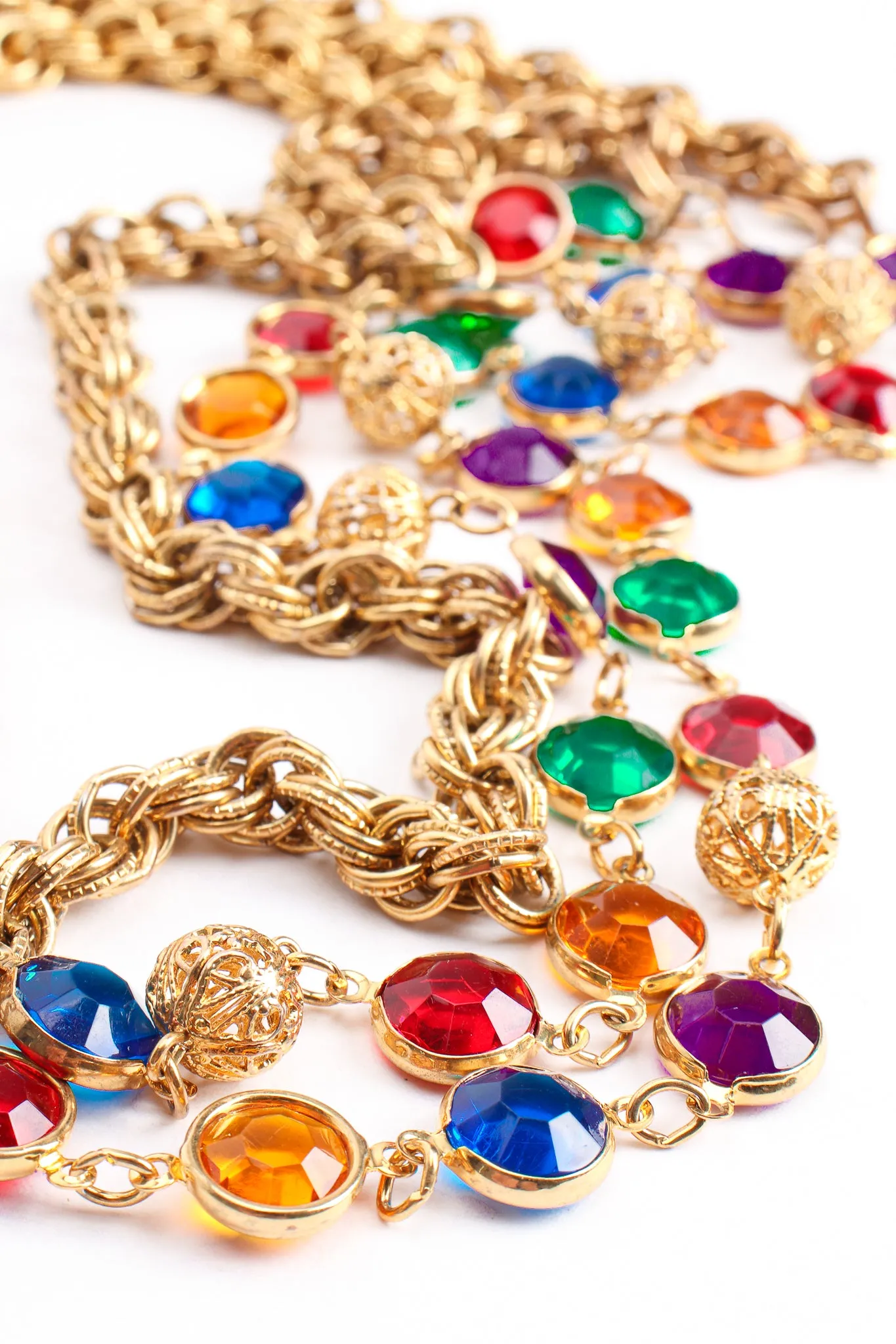 Rainbow Glass Chain Belt