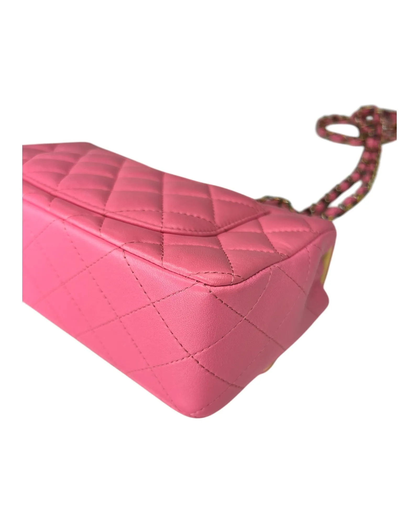 Rare Chanel Seasonal 21P Mini Flap Bag Pink - Yellow - Iridescent Hardware