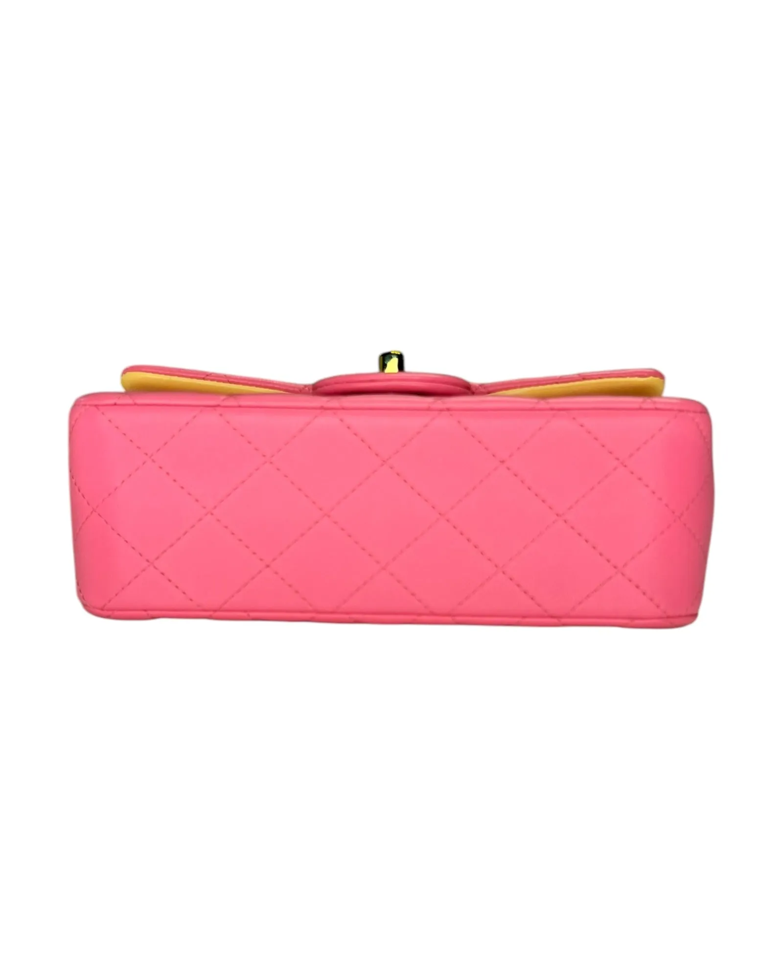 Rare Chanel Seasonal 21P Mini Flap Bag Pink - Yellow - Iridescent Hardware