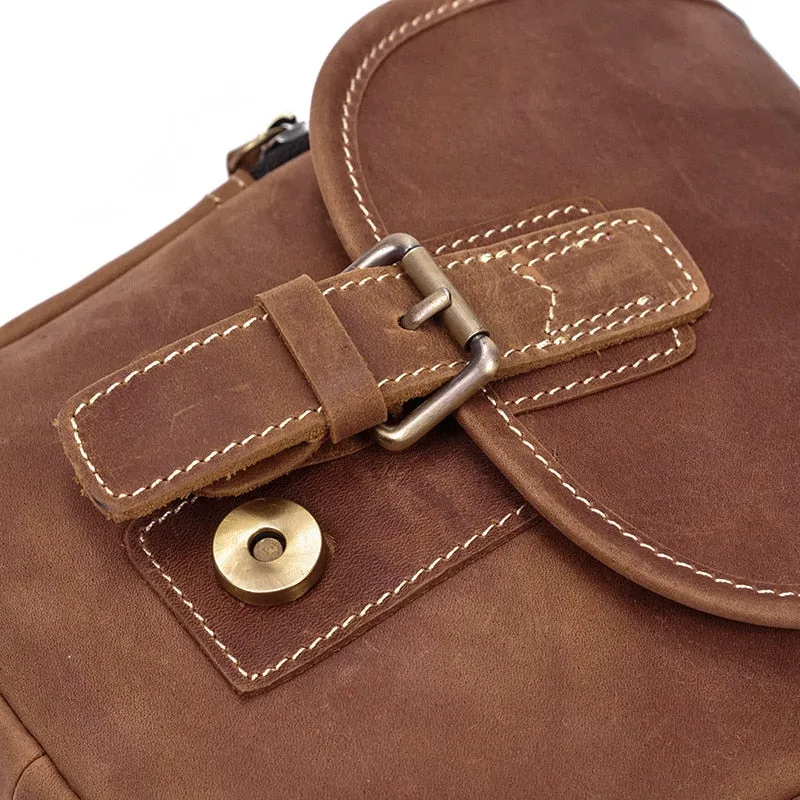 Realaiot 100% genuine leather messenger bags retro cow leather man bag corssbody handlebags multifunction waist bags mini shoulder bag