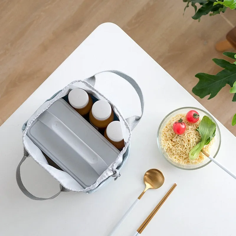 Realaiot 1PC Fresh Cooler Bags Waterproof Nylon Portable Zipper Thermal Oxford Lunch Bags Women Convenient Lunch Box Tote Food Bags