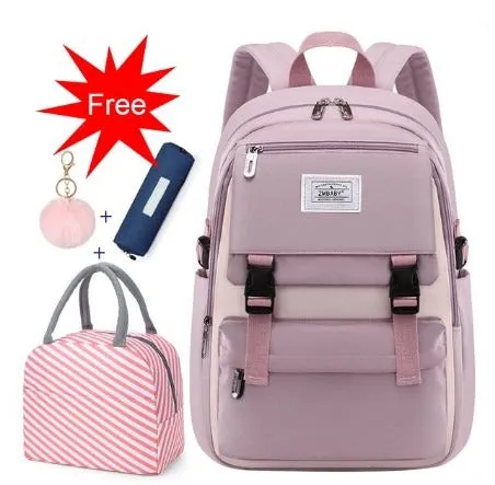 Realaiot Fashion School Bags For teenage Girls Waterproof big schoolbag Children Backpack Book bag Kids School Backpack teens mochila