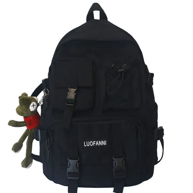 Realaiot Student Travel Mesh Female Backpack College Women Boy Nylon School Bag Men Girl Cool Laptop Backpacks Fashion Lady Book Bag Male