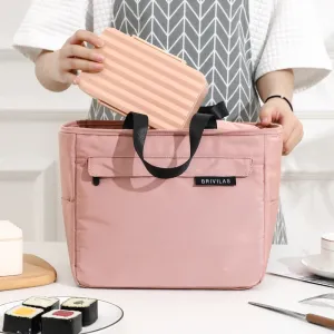 Realaiot Zipper Thermal Lunch Bag Bento Box Insulated Cooler Tote Bags Picnic Travel Portable Food Storage Container for Women Children