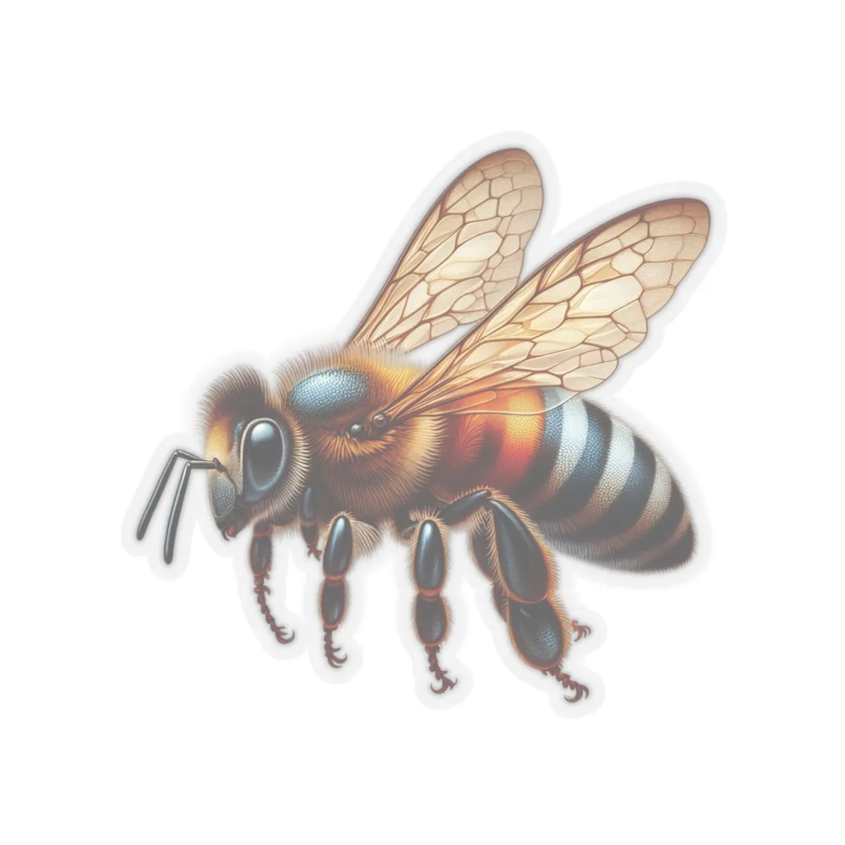 Realistic Bee Kiss-Cut Stickers for Nature Lovers & Eco Enthusiasts