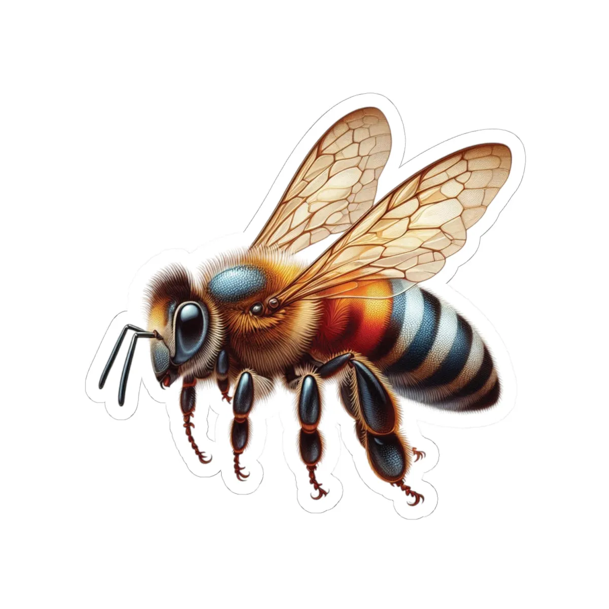Realistic Bee Kiss-Cut Stickers for Nature Lovers & Eco Enthusiasts