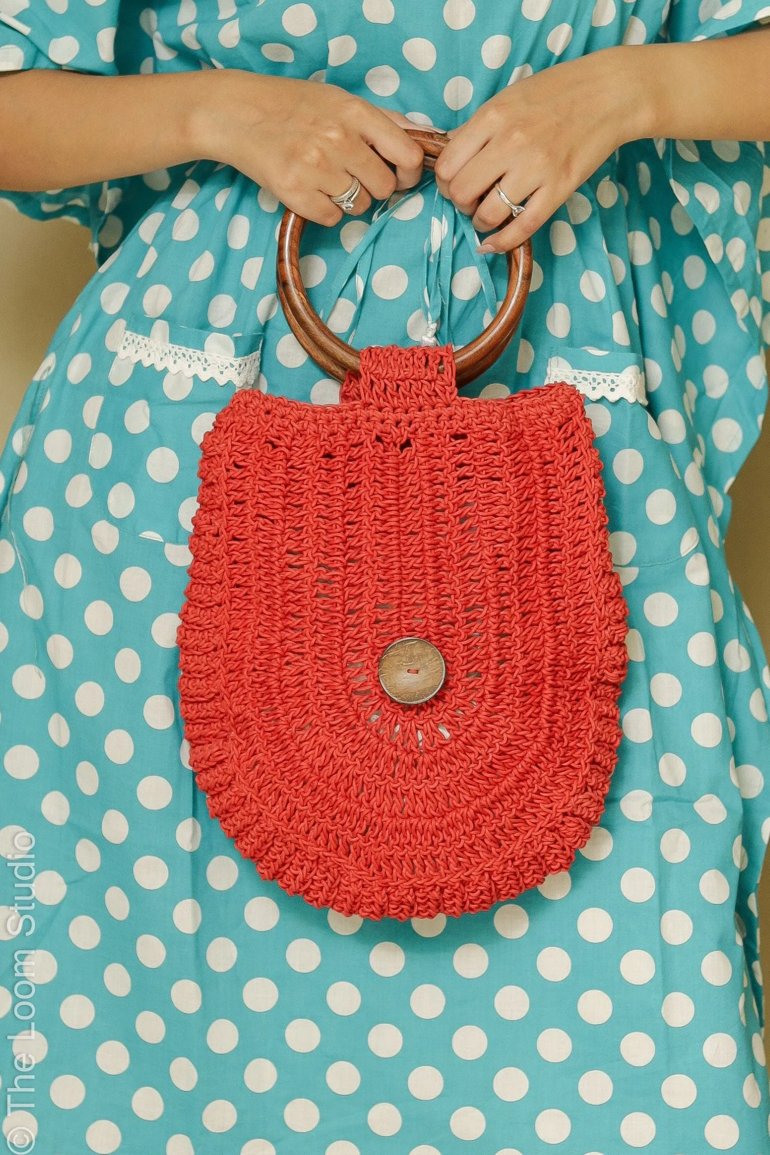 Red Riding Hood Boho Hand Crochet Bag