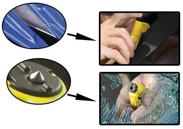 ResQme Rescue and Escape Tool with Glass Breaker and Seat Belt Cutter