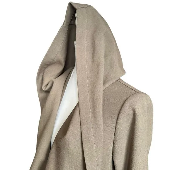 REVOLVE Soia &amp; Kyo Sarie Draped Hooded Jacket Trench Coat Taupe XS Structured