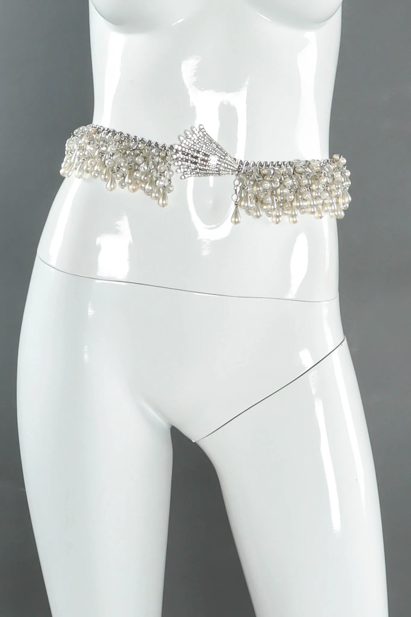 Rhinestone Pearl Cluster Stretch Belt