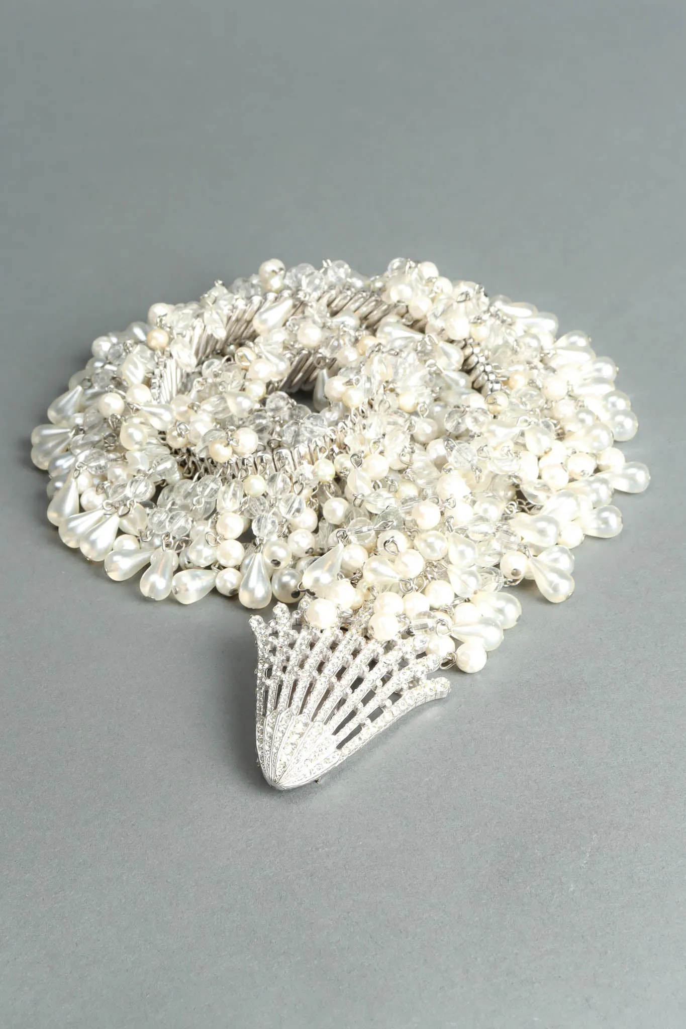 Rhinestone Pearl Cluster Stretch Belt