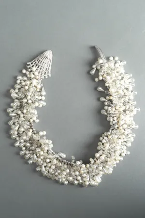 Rhinestone Pearl Cluster Stretch Belt
