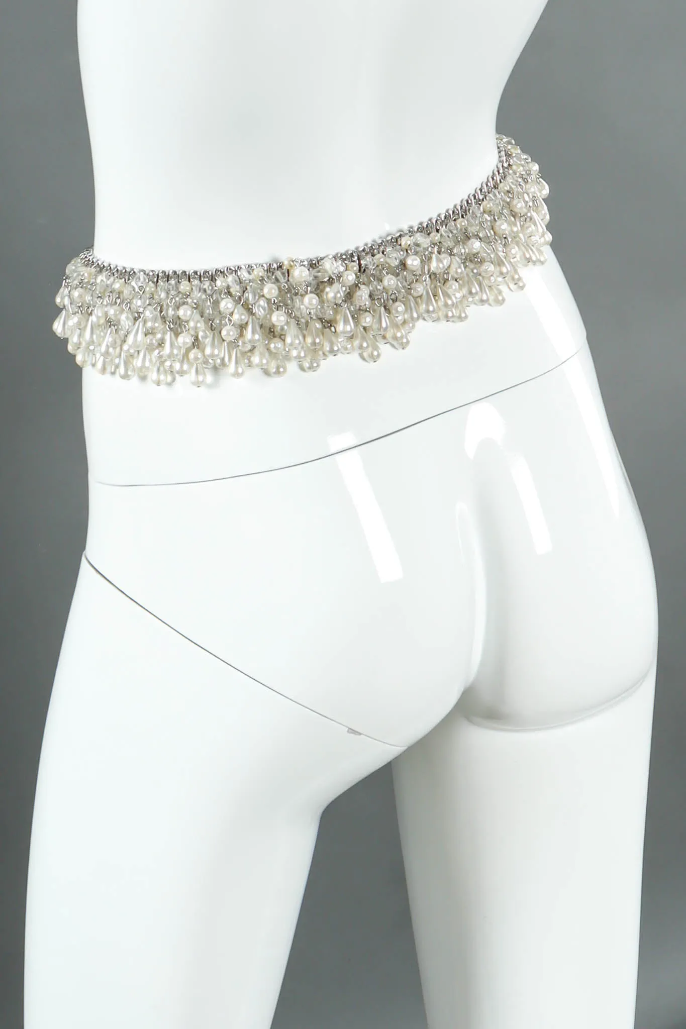 Rhinestone Pearl Cluster Stretch Belt