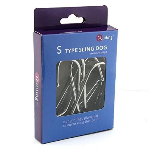 RuiLing Premium S Hooks - S Shaped hook - Heavy Duty Stainless Steel Hanger Hooks - Ideal for hanging pots and pans, plants, utensils, towels etc. Size Large Set of 12