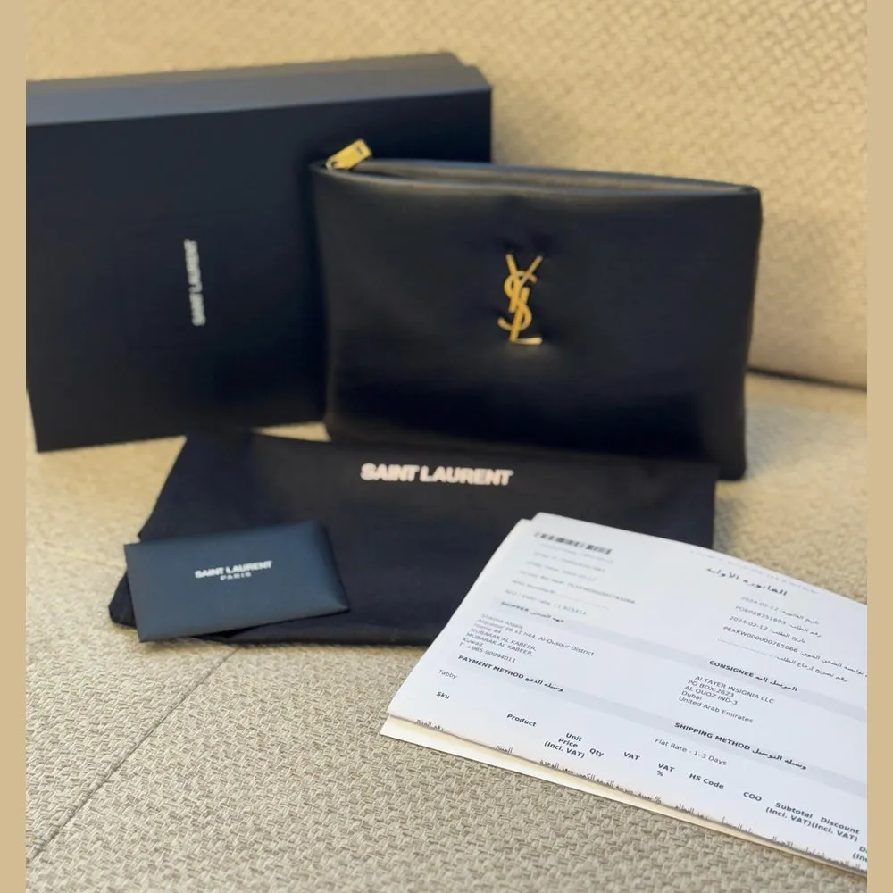Saint Laurent Black Calypso Small Pouch