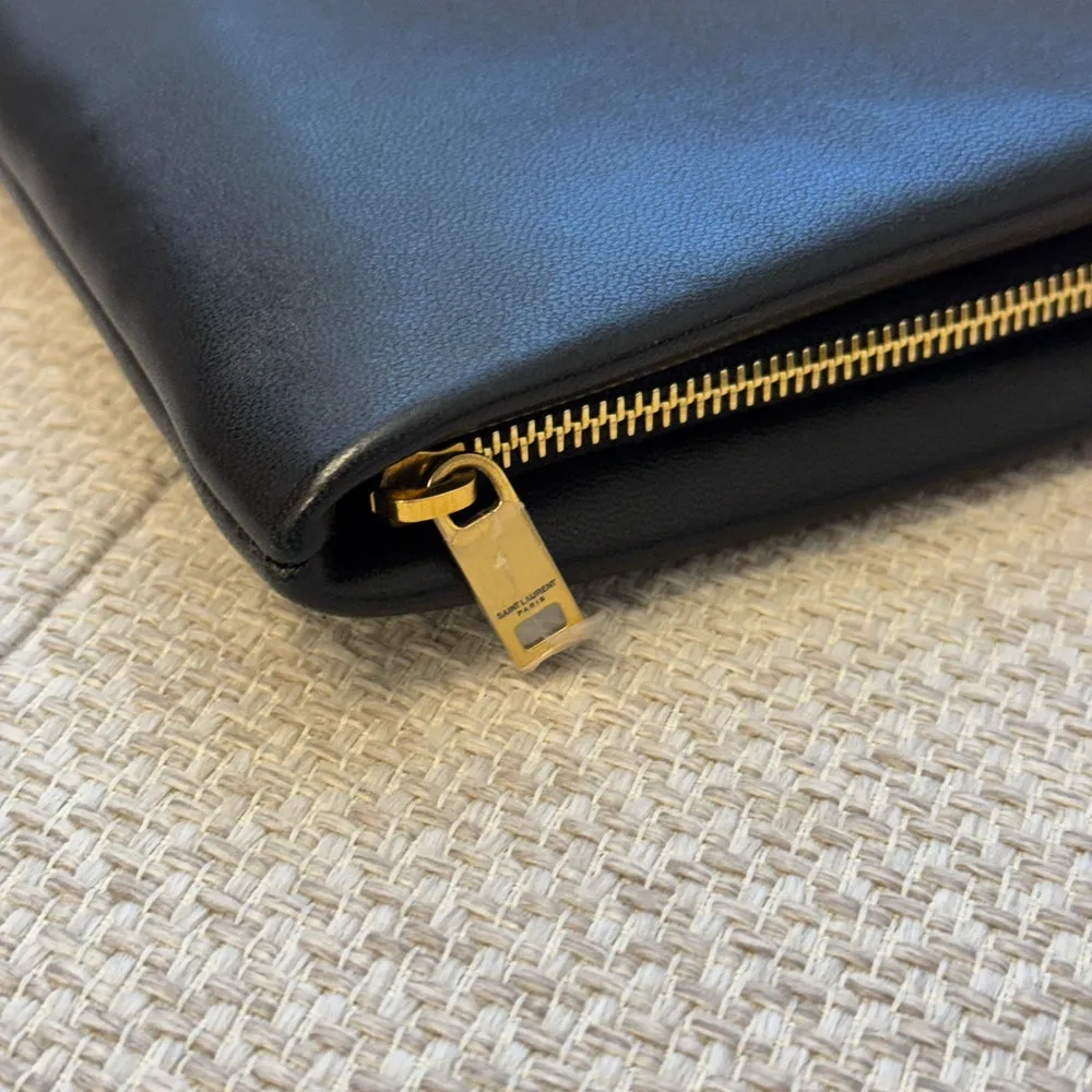 Saint Laurent Black Calypso Small Pouch