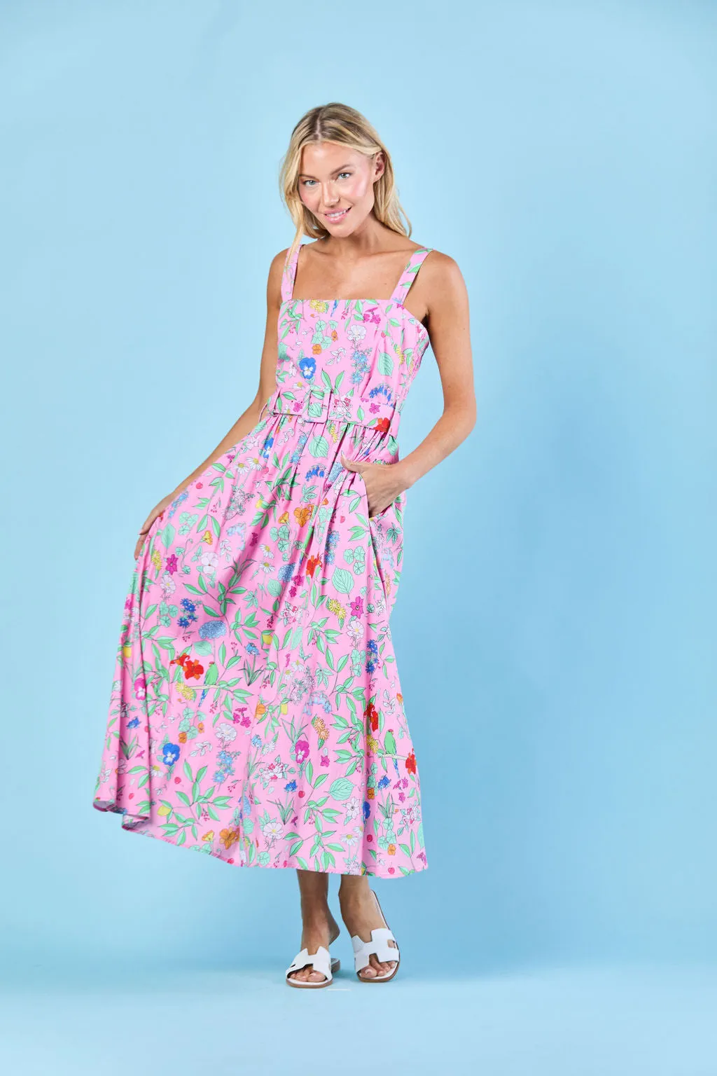San Miguel Dress in Pink Wildflower