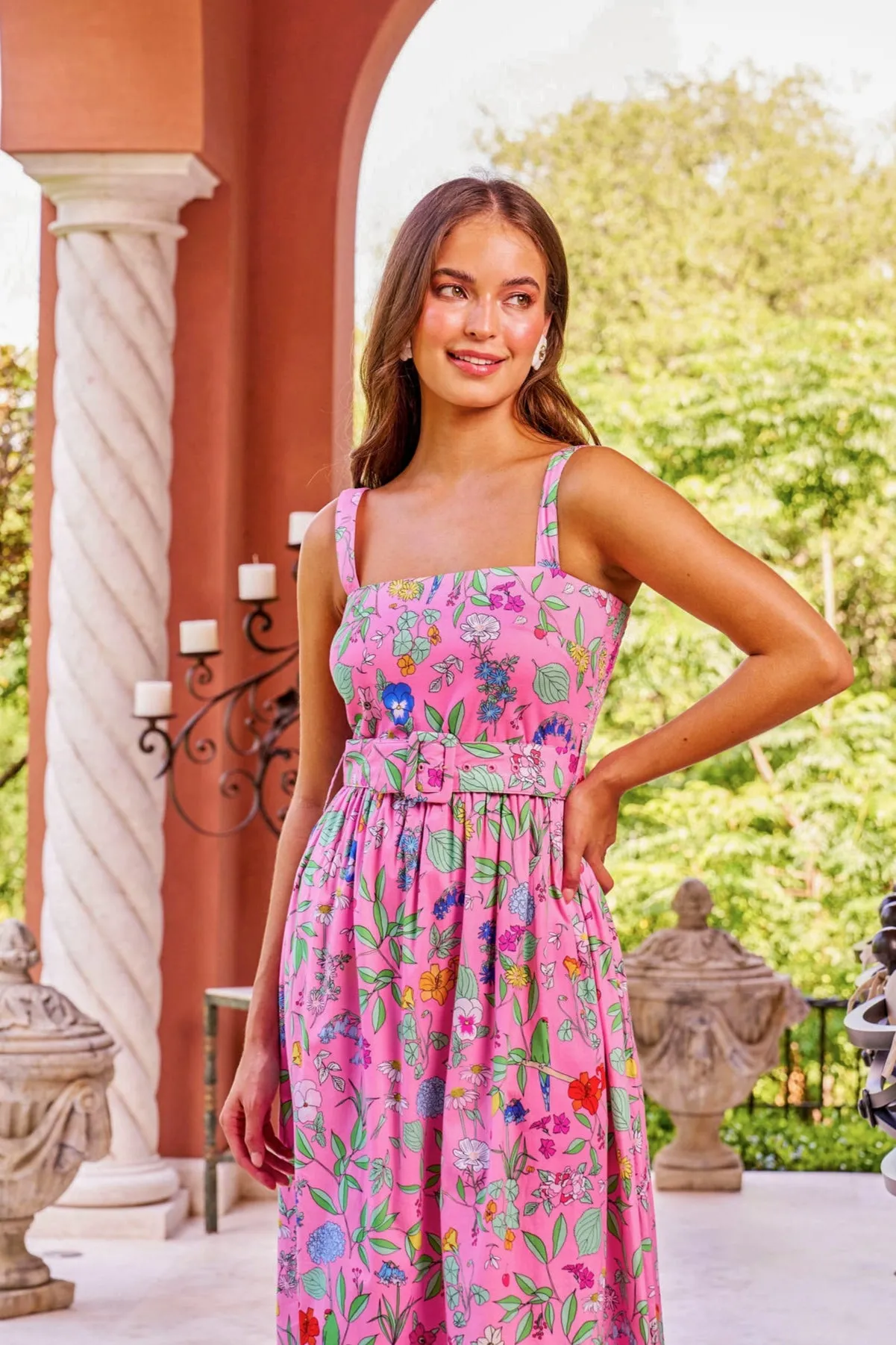 San Miguel Dress in Pink Wildflower