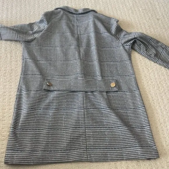 Sanctuary The Editor Oversized Houndstooth Jacket In Ice Blue Plaid Size Medium