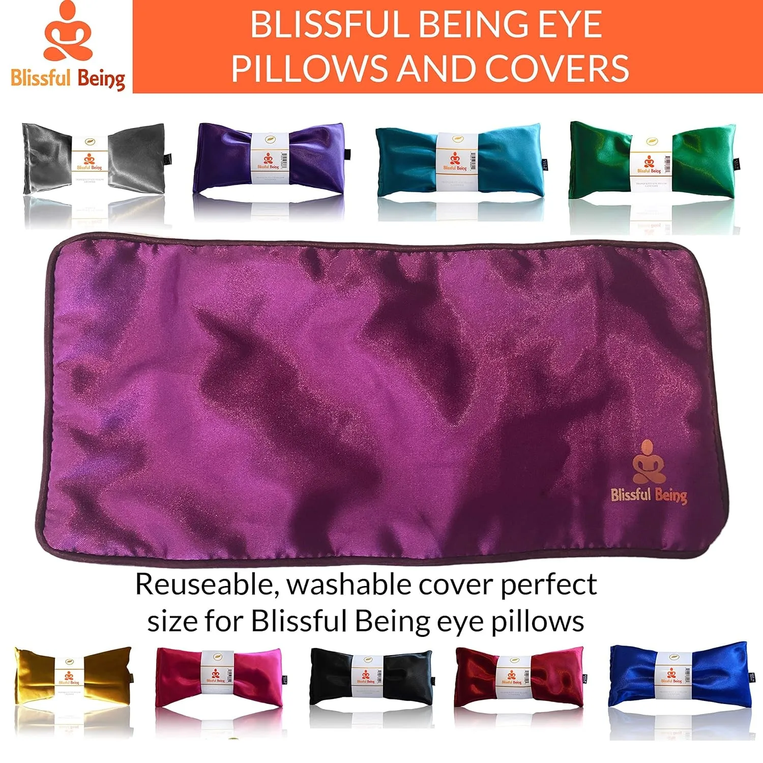Satin Eye Pillow Case | Washable, Removable Cover for Eye Pillow (Eye Pillow Not Included)