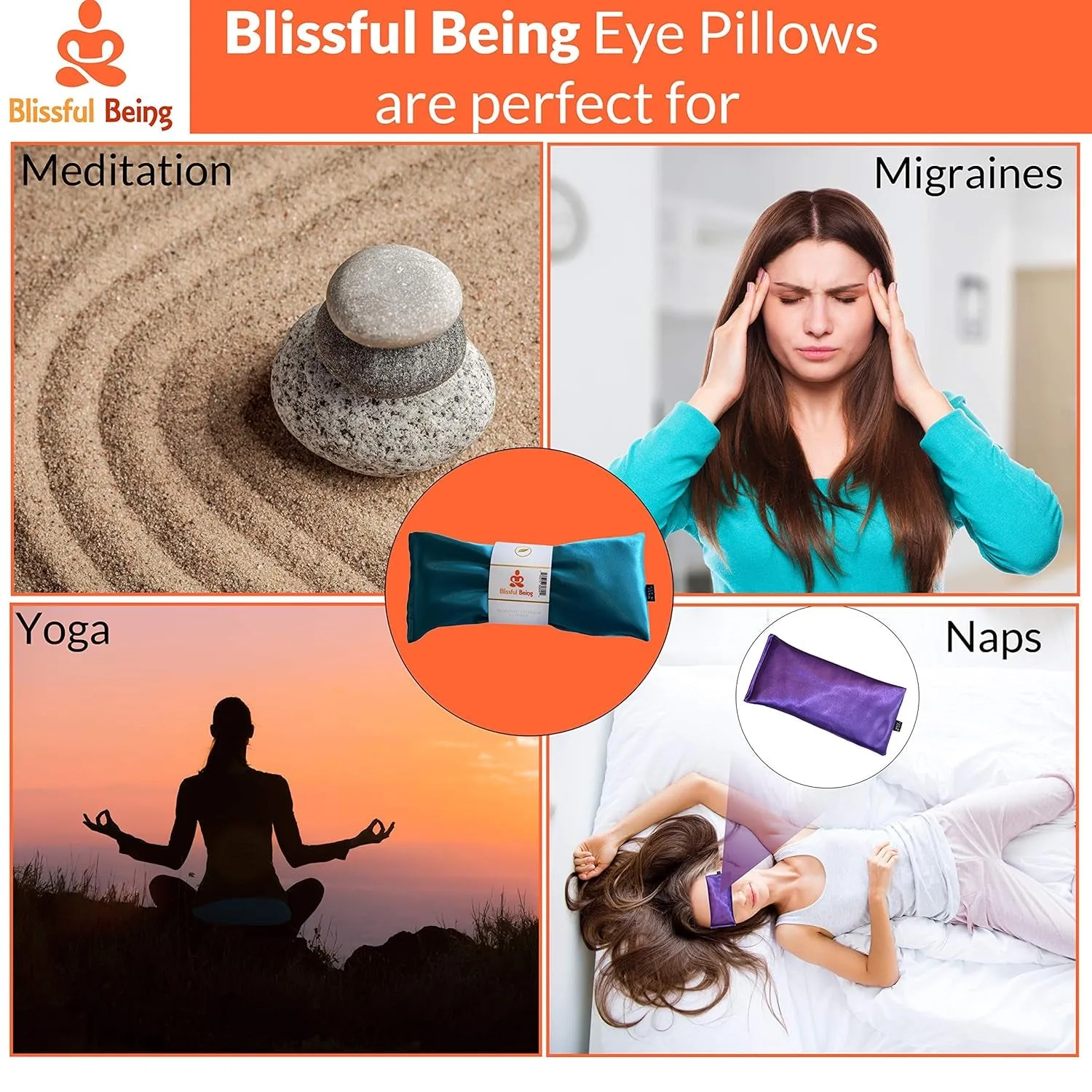 Satin Eye Pillow Case | Washable, Removable Cover for Eye Pillow (Eye Pillow Not Included)