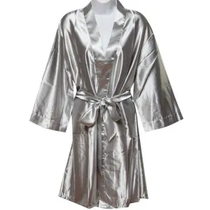 Satin Robe in Grey