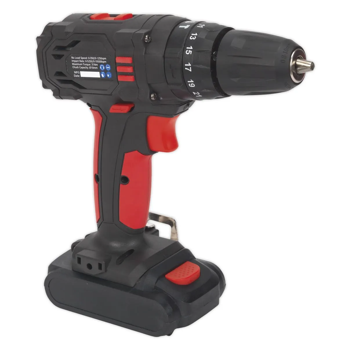 Sealey 18V Ø10mm Cordless Combi Drill