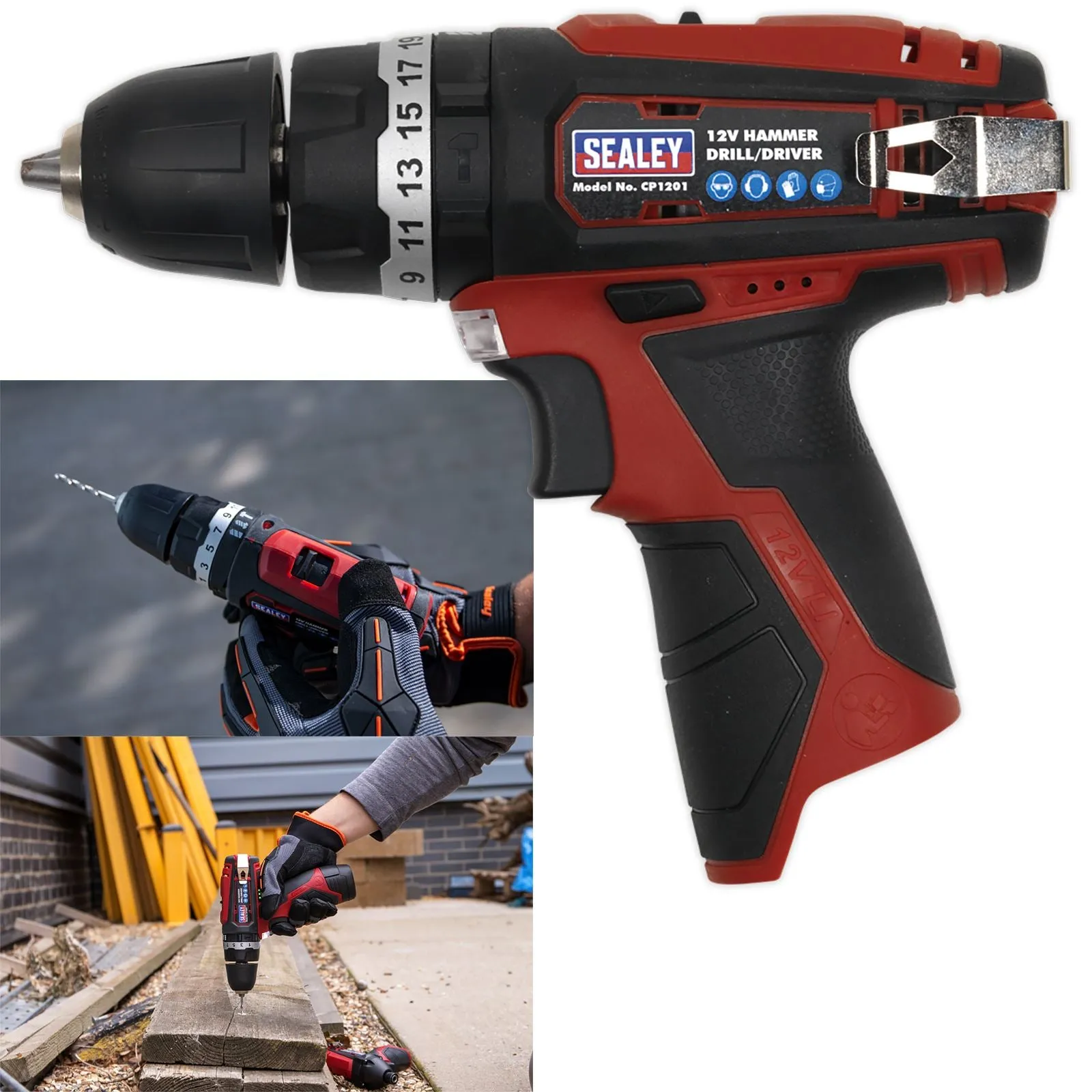 Sealey Cordless Combi Drill Ø10mm 12V SV12 Series - Body Only